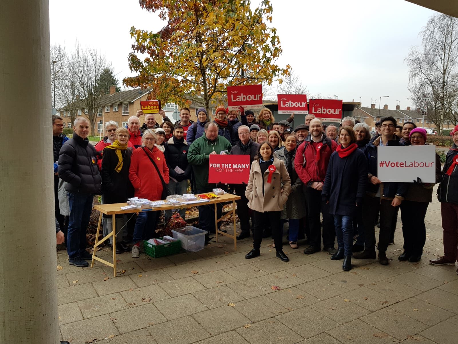 Labour campaigners in Tilgate with Helen Hayes MP, Peter Lamb Crawley PPC and Kiran Khan Labour candidate